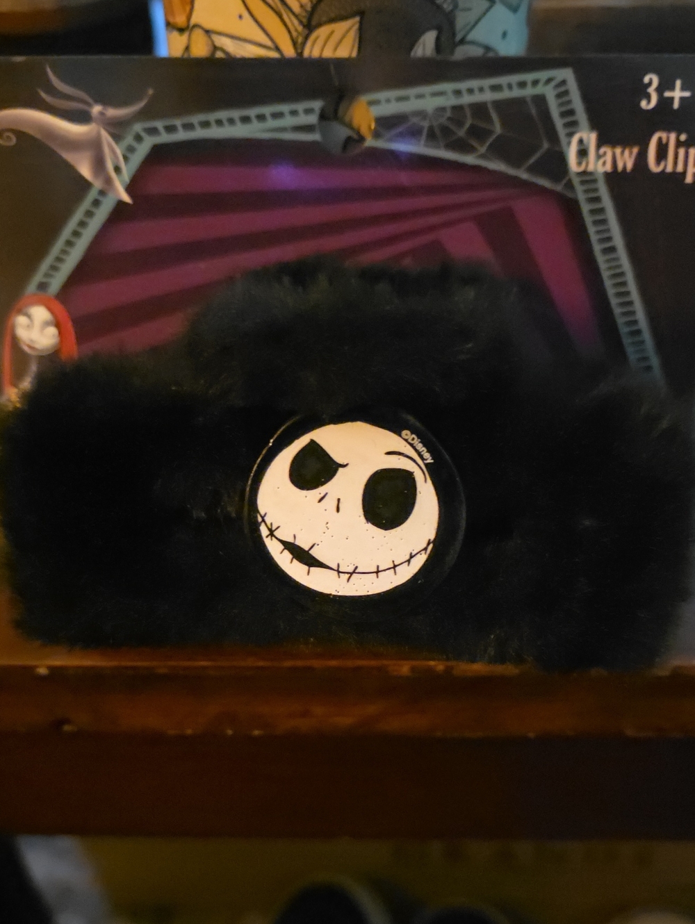 The Nightmare Before Christmas Fuzzy Claw Clip - Black